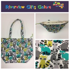 Large Tote Bag With Zip - Ricky Racoon